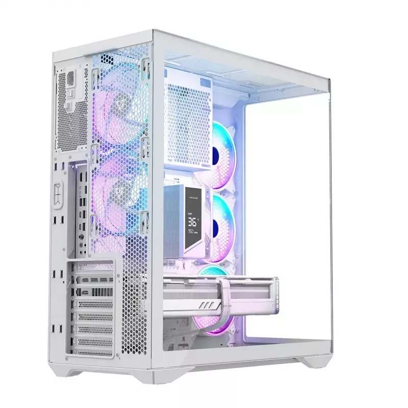 Obudowa PC full-tower MODECOM Volcano SPACE XL ARGB FULL TOWER 5F biały — ATX, szkło hartowane, ARGB, USB-C
