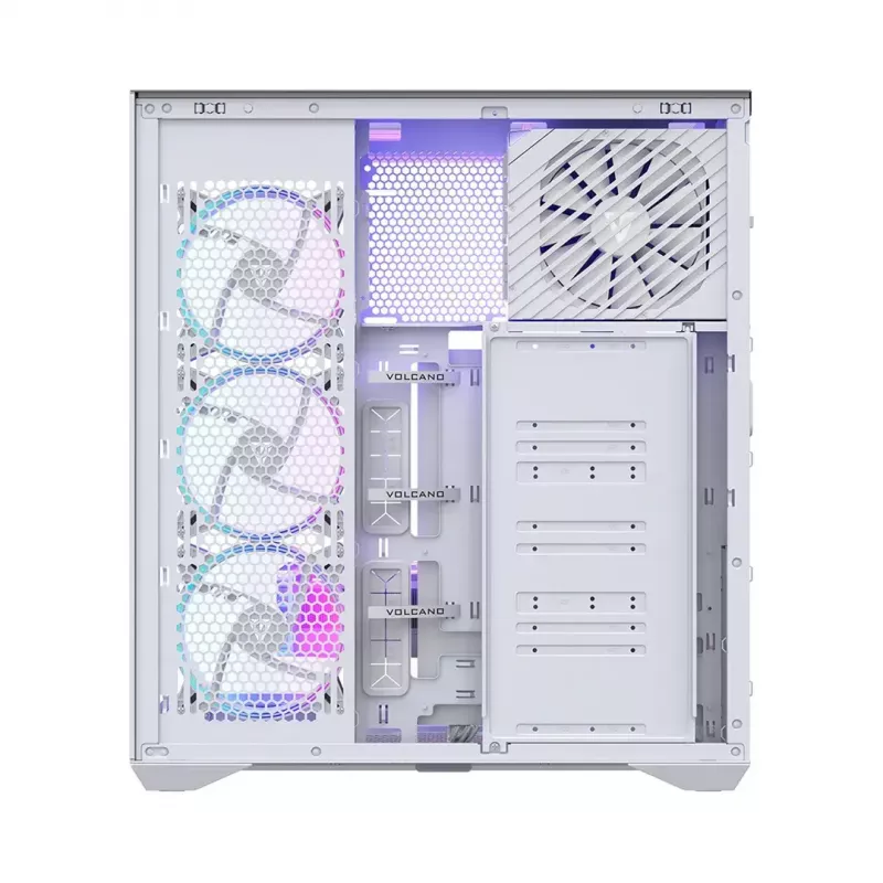 Obudowa PC full-tower MODECOM Volcano SPACE XL ARGB FULL TOWER 5F biały — ATX, szkło hartowane, ARGB, USB-C