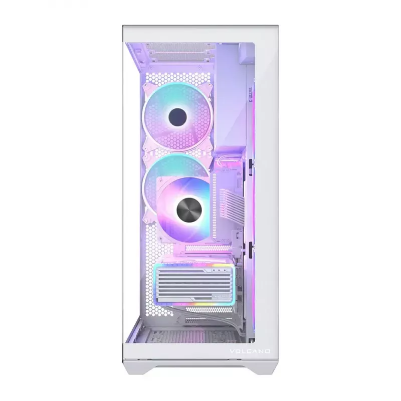 Obudowa PC full-tower MODECOM Volcano SPACE XL ARGB FULL TOWER 5F biały — ATX, szkło hartowane, ARGB, USB-C