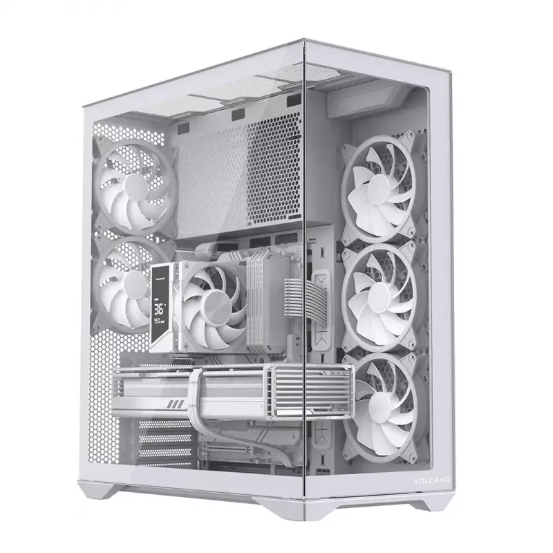 Obudowa PC full-tower MODECOM Volcano SPACE XL ARGB FULL TOWER 5F biały — ATX, szkło hartowane, ARGB, USB-C