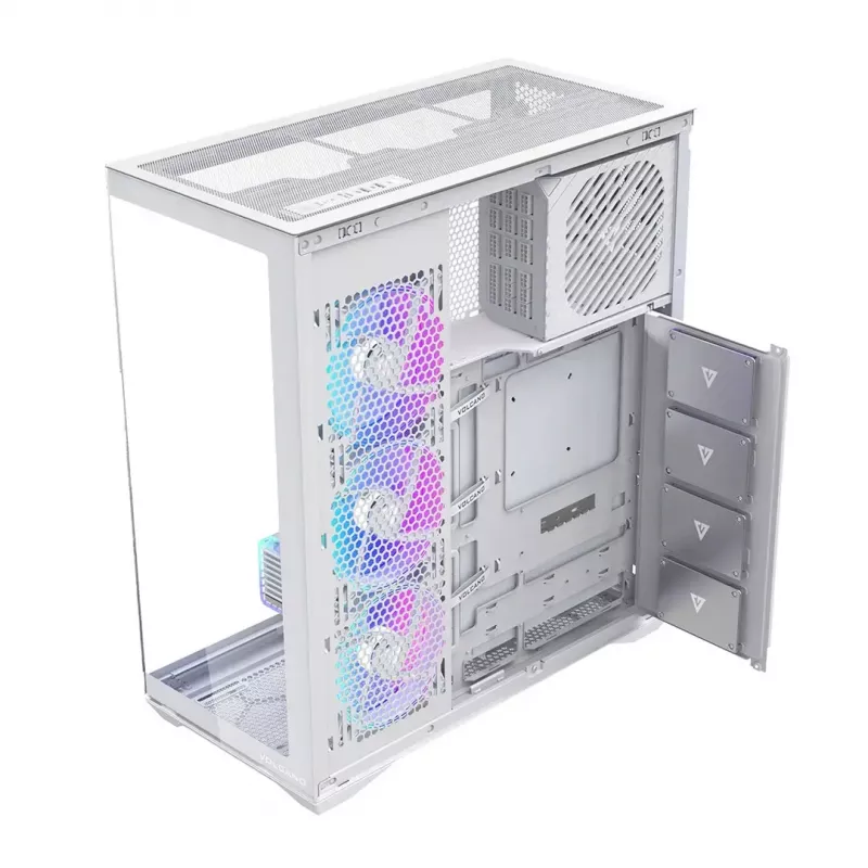 Obudowa PC full-tower MODECOM Volcano SPACE XL ARGB FULL TOWER 5F biały — ATX, szkło hartowane, ARGB, USB-C