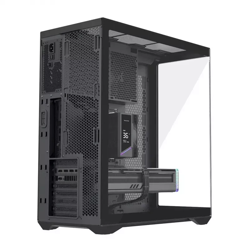Obudowa Full-Tower PC MODECOM Volcano SPACE XL NF — Czarna, szkło hartowane, ARGB, obsługa micro-ATX, GPU do 44 cm, 3×3,5 cala/4×2,5 cala wnęki, USB-A 2×, USB-C 1×