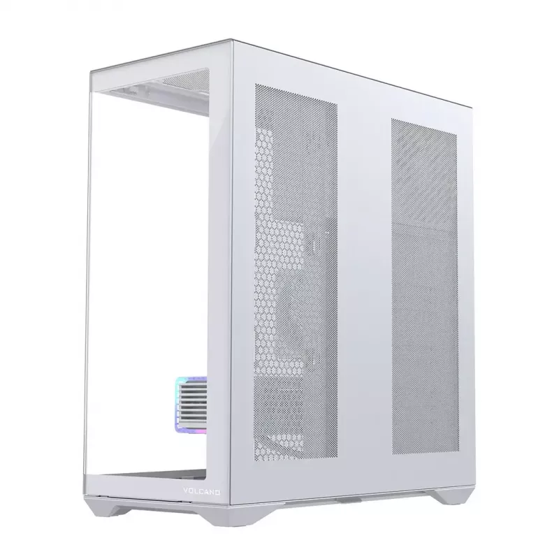 Obudowa PC Full Tower MODECOM Volcano SPACE XL FULL TOWER NF biała — ARGB, szkło hartowane, 8 slotów rozszerzeń, GPU do 440 mm