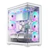 Obudowa PC Full Tower MODECOM Volcano SPACE XL FULL TOWER NF biała — ARGB, szkło hartowane, 8 slotów rozszerzeń, GPU do 440 mm