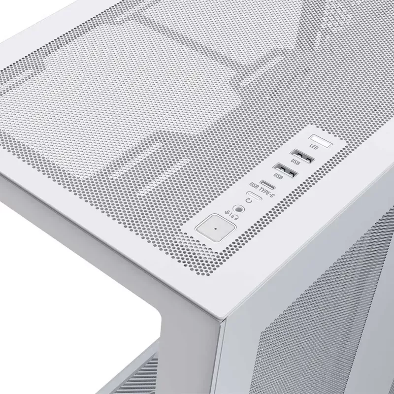Obudowa PC Full Tower MODECOM Volcano SPACE XL FULL TOWER NF biała — ARGB, szkło hartowane, 8 slotów rozszerzeń, GPU do 440 mm
