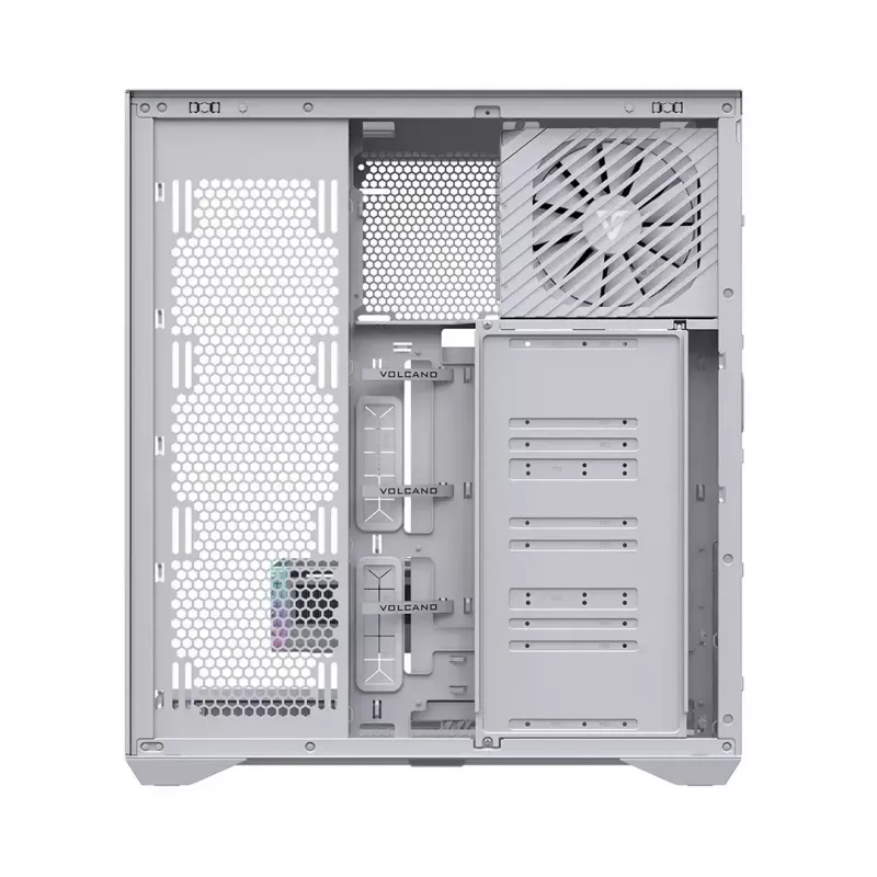 Obudowa PC Full Tower MODECOM Volcano SPACE XL FULL TOWER NF biała — ARGB, szkło hartowane, 8 slotów rozszerzeń, GPU do 440 mm