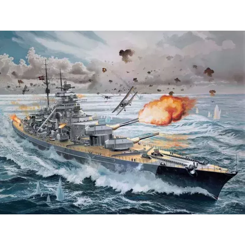 Model okrętu wojennego Revell Bismarck Zestaw do sklejania 1:350