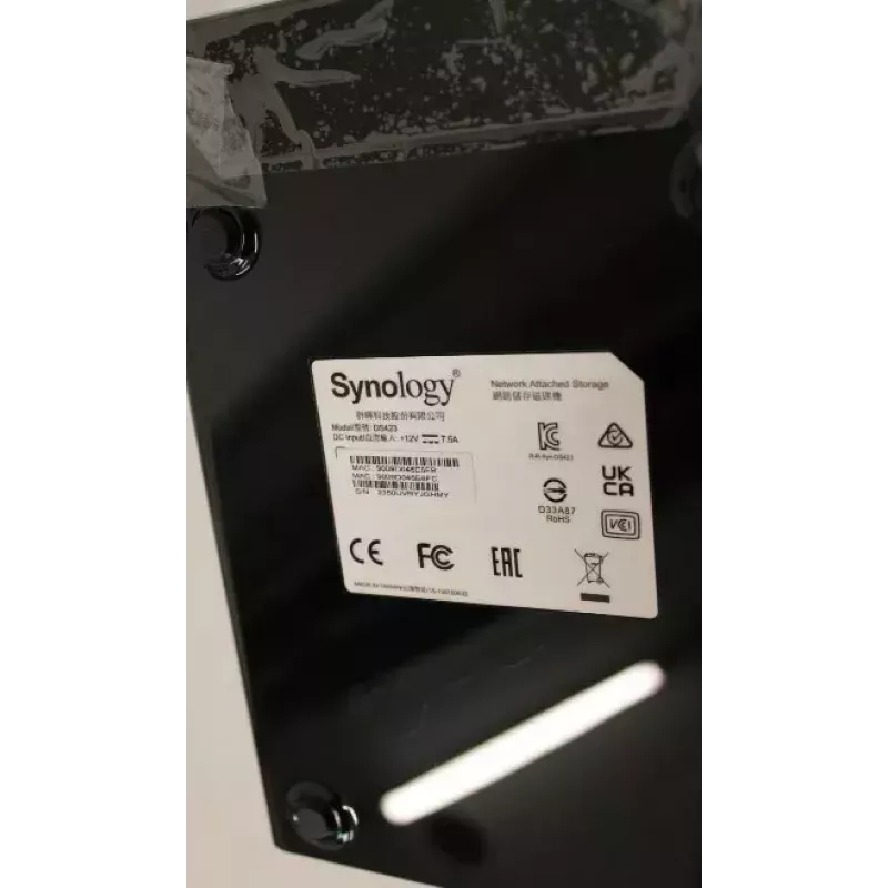 Tower NAS SYNOLOGY DS423 — Realtek RTD1619B 1,7 GHz, 2 GB DDR4, 4 x 3,5 cala hot-swap, 2x1GbE, 2xUSB3.2, RAID
