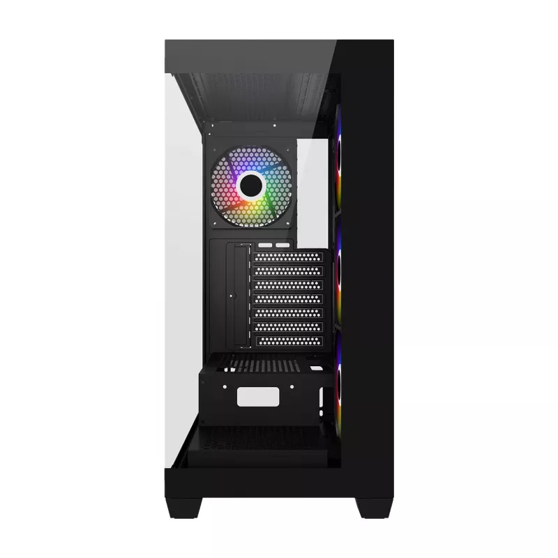 FSP M340-BA Obudowa Midi Tower mITX, mATX, ATX Czarna ARGB, Midi Tower, PC, Czarna, ATX, micro ATX, Mini-ITX, Szkło, SPCC, 17 cm