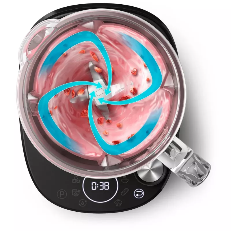 Blender stołowy Philips serii 7000 HR3760/10 Czarny Stal nierdzewna