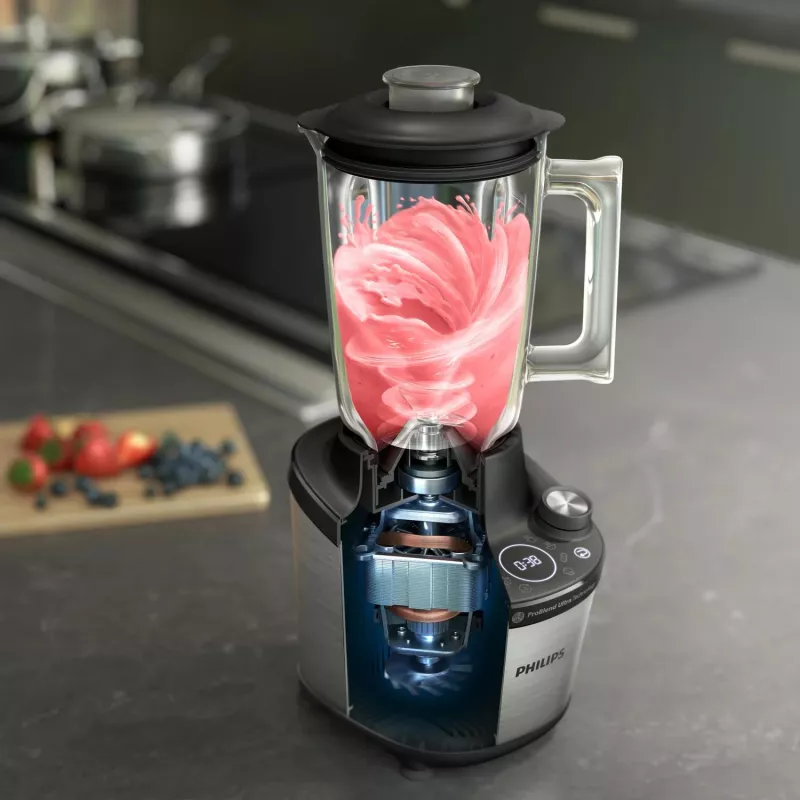 Blender stołowy Philips serii 7000 HR3760/10 Czarny Stal nierdzewna