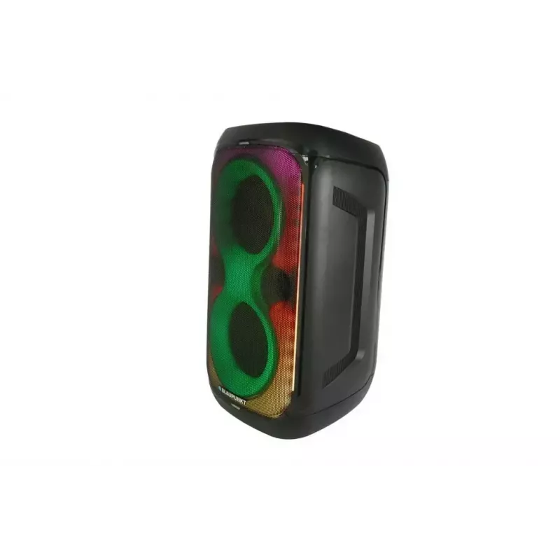 System głośnikowy BLAUPUNKT PB60X — 120W RMS, Bluetooth A2DP, FM, wyświetlacz LED, bateria 7000mAh, 18h, AUX, pilot, 568×322×321 mm