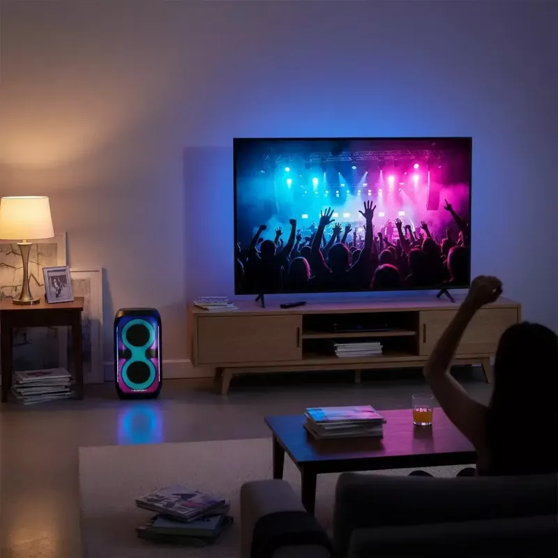 System głośnikowy BLAUPUNKT PB60X — 120W RMS, Bluetooth A2DP, FM, wyświetlacz LED, bateria 7000mAh, 18h, AUX, pilot, 568×322×321 mm
