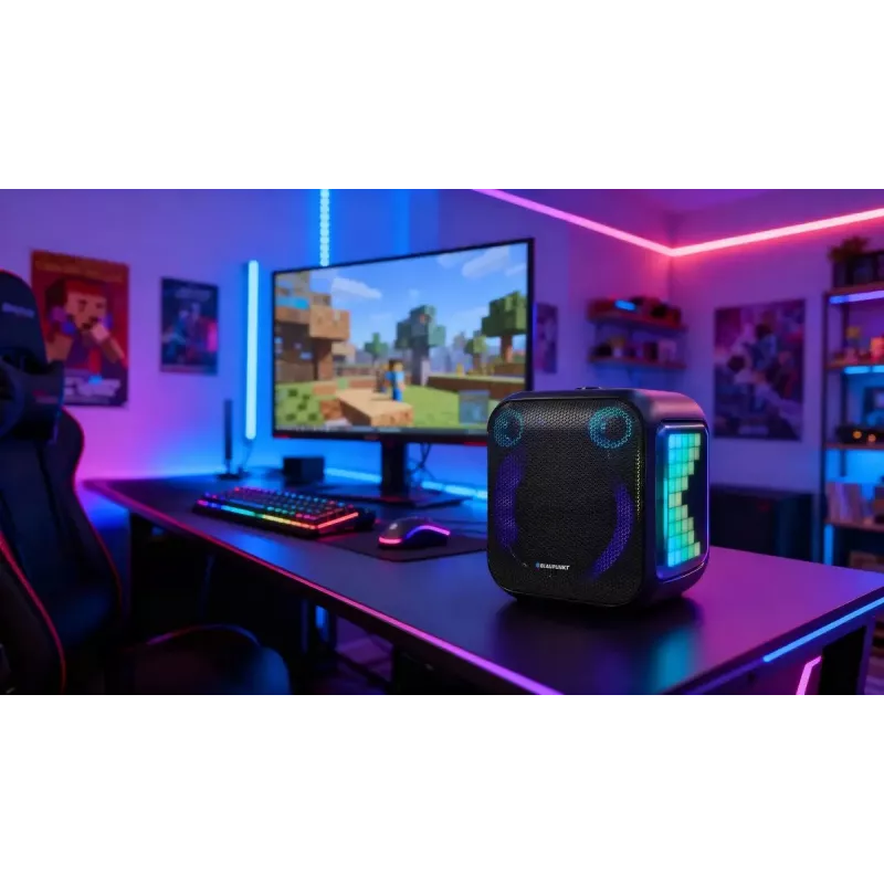 System głośnikowy wewnętrzny/zewnętrzny BLAUPUNKT PB6LED — 40 W RMS, Bluetooth, FM, MicroSD, wyświetlacz LED, bateria 4500 mAh