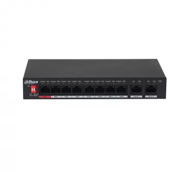 Dahua Technology PoE PFS3010-8ET-96-V2 przełącznik sieciowy Niezarządzalny Gigabit Ethernet (10/100/1000) Power over Ethernet (PoE) Czarny