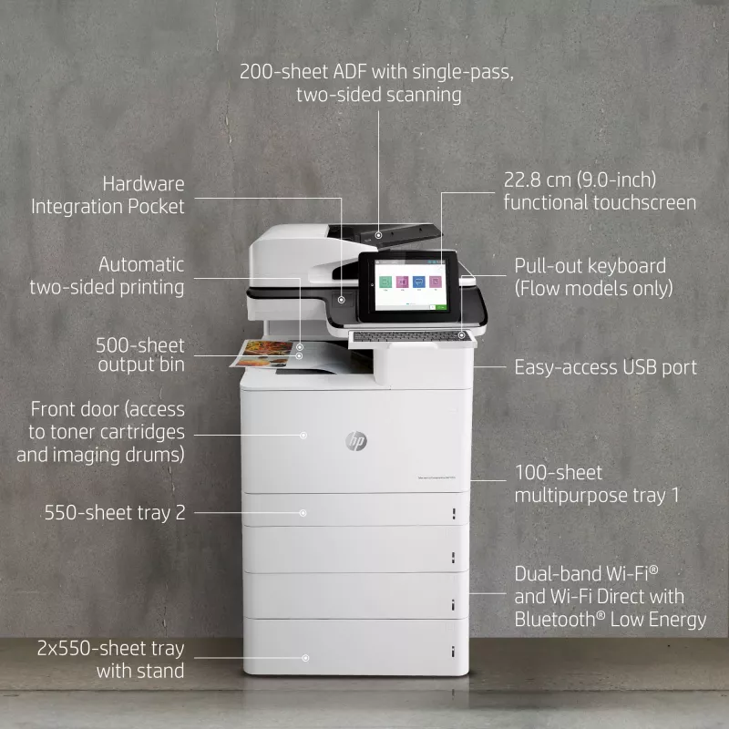 Urządzenie wielofunkcyjne HP Color LaserJet Enterprise Flow MFP M776z, kolorowy druk laserowy