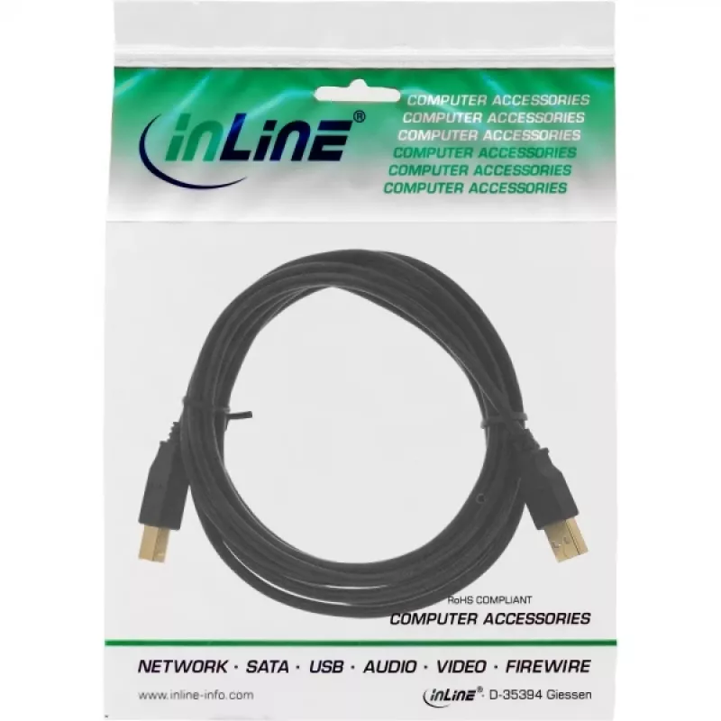 Przedłużacz USB 2.0 Typ A męski/żeński InLine 34605B czarny 5m