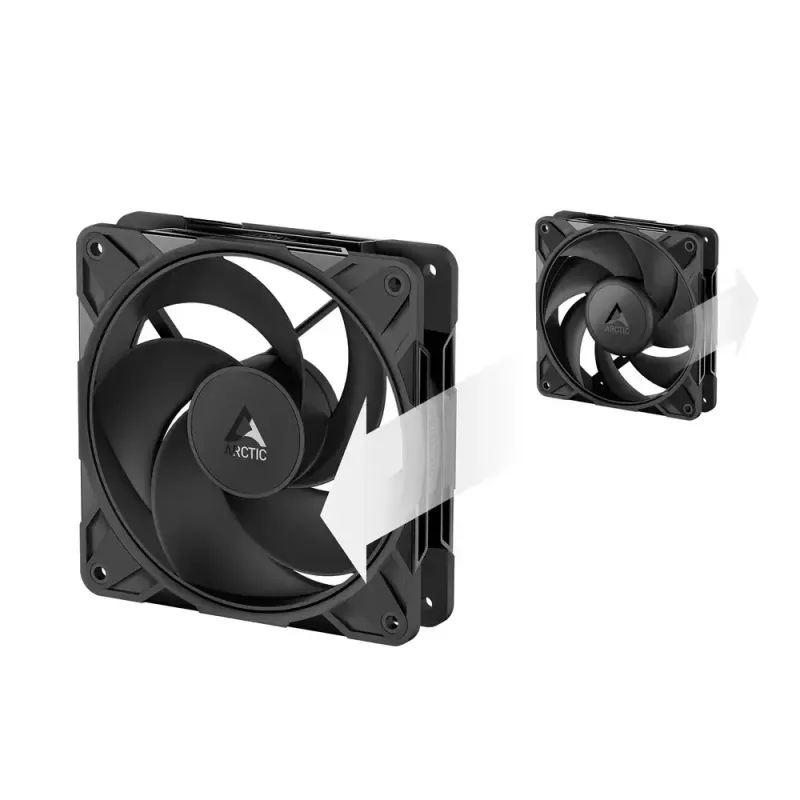 120 mm ARCTIC Freezer P12 Pro Reverse — zestaw 3 wentylatorów A-RGB PWM, 124 m³/h, łożysko Fluid Dynamic Bearing