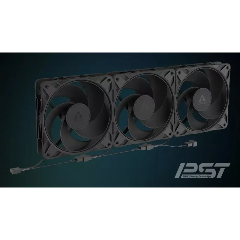 120 mm ARCTIC Freezer P12 Pro Reverse — zestaw 3 wentylatorów A-RGB PWM, 124 m³/h, łożysko Fluid Dynamic Bearing