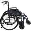 Lekki wózek inwalidzki ze stopu aluminium MDH NAVY1 — rama aluminiowa, siedzisko 46×42 cm, maks. waga użytkownika 120 kg, składany, 14,7 kg