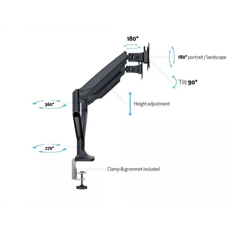 Multibrackets M Deskmount Gas Spring Dual Czarny