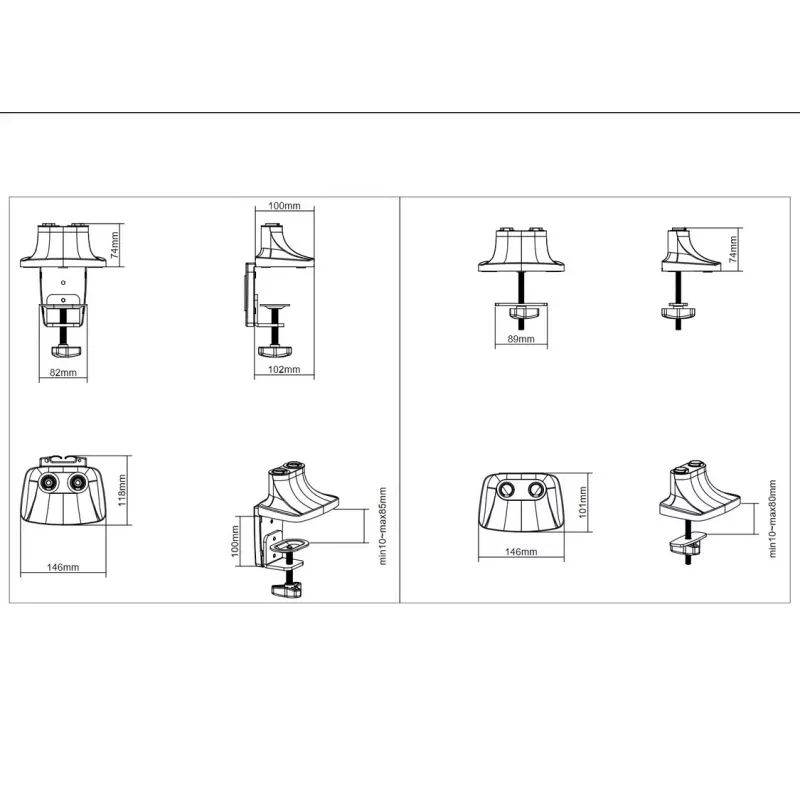 Multibrackets M Deskmount Gas Spring Dual Czarny