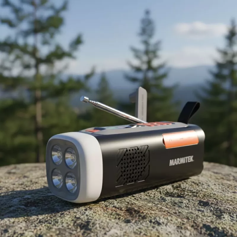 Marmitek RESQ 200 – Radio z dynamem, przenośne, analogowe i cyfrowe, DAB, DAB+, FM, 87.5 - 108 MHz, 170 - 240 MHz, 3 W