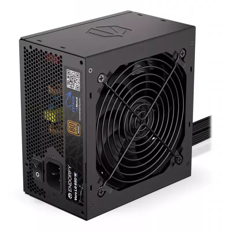 Zasilacz ENDORFY Vero L6 650 W ATX 24-pin, 80 PLUS Bronze, wentylator 120 mm, czarny