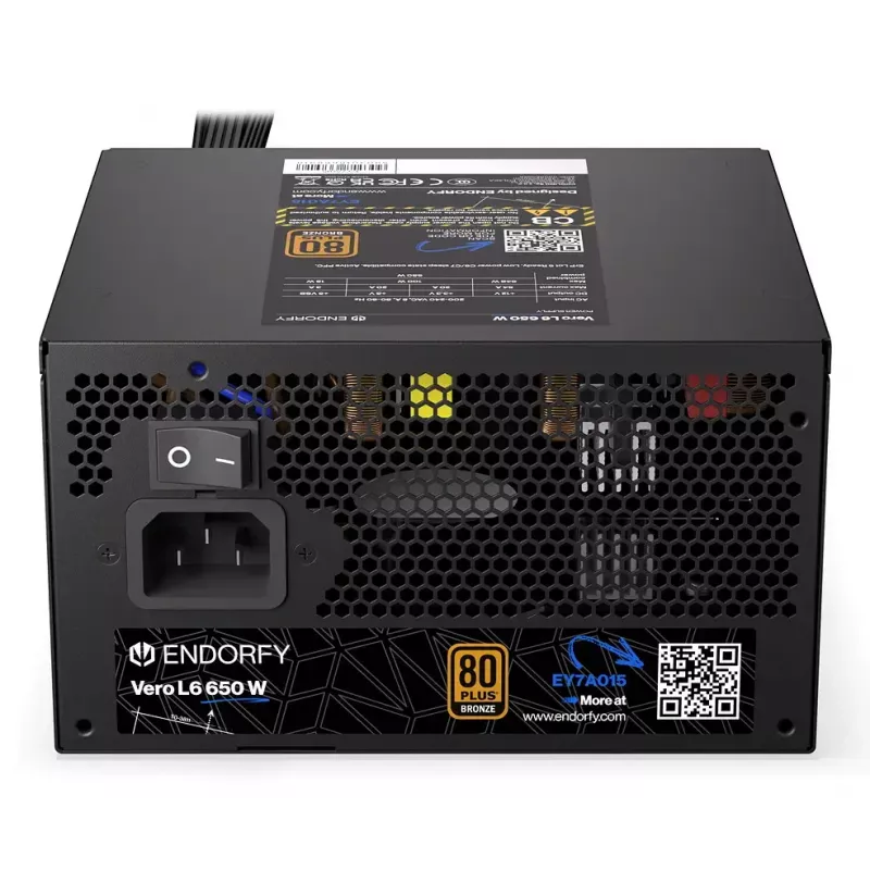 Zasilacz ENDORFY Vero L6 650 W ATX 24-pin, 80 PLUS Bronze, wentylator 120 mm, czarny