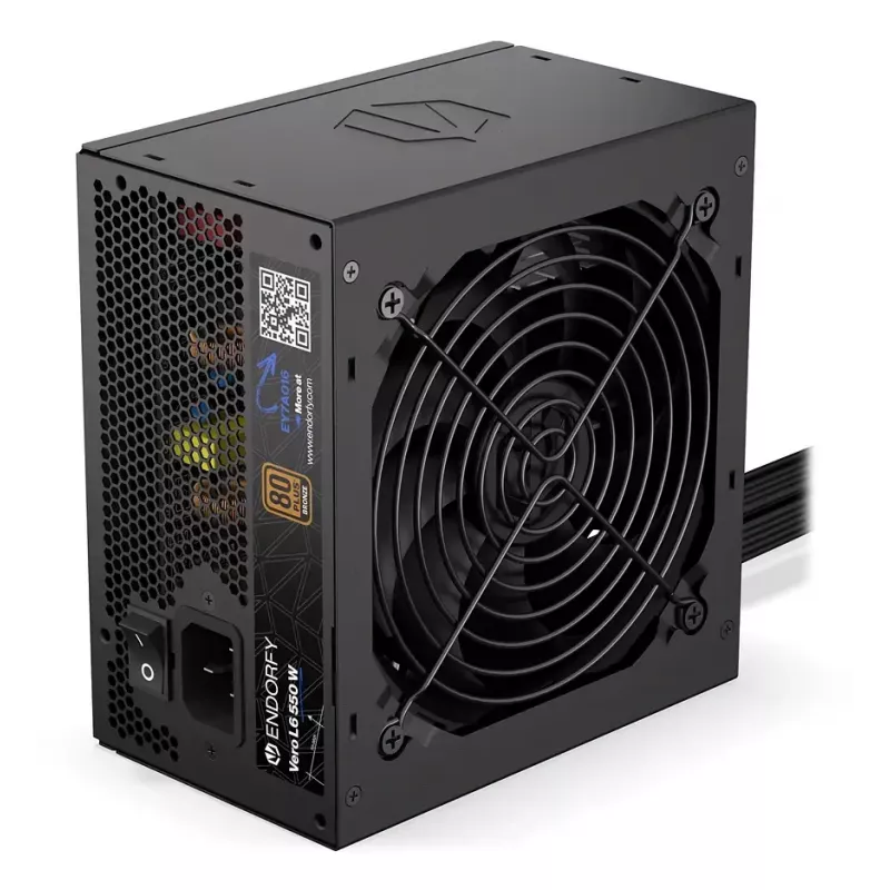 Zasilacz ENDORFY Vero L6 550 W ATX 24-pin 80 PLUS Bronze, wentylator 120 mm, czarny