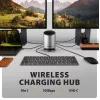 AXAGON HMC-WL9 USB-C 9‑w‑1 stacja dokująca z 10 Gb/s, 100 W PD, 8K HDMI, Ethernet, ładowaniem bezprzewodowym