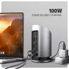 AXAGON HMC-WL9 USB-C 9‑w‑1 stacja dokująca z 10 Gb/s, 100 W PD, 8K HDMI, Ethernet, ładowaniem bezprzewodowym