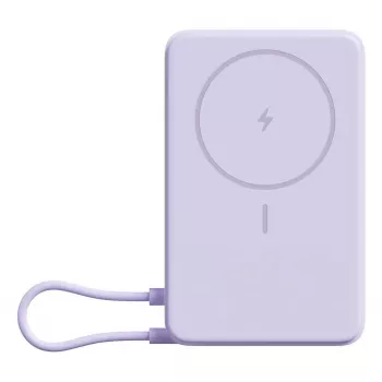 Power bank Xiaomi BHR08PAGL 5900 mAh Li‑Ion z ładowaniem bezprzewodowym, 1x USB‑C, Fioletowy