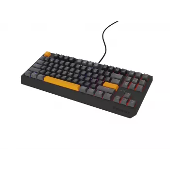 Klawiatura GENESIS Thor 230 TKL Gaming USB + RF Wireless + Bluetooth QWERTY Czarny, Szary, Pomarańczowy