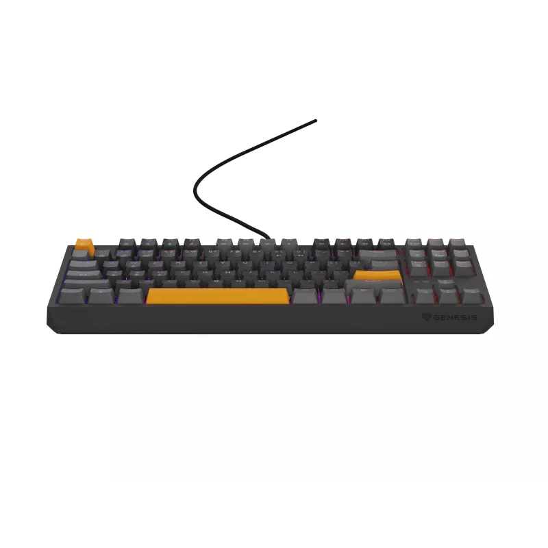 Klawiatura GENESIS Thor 230 TKL Gaming USB + RF Wireless + Bluetooth QWERTY Czarny, Szary, Pomarańczowy