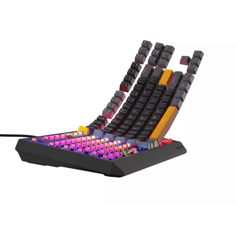 Klawiatura GENESIS Thor 230 TKL Gaming USB + RF Wireless + Bluetooth QWERTY Czarny, Szary, Pomarańczowy
