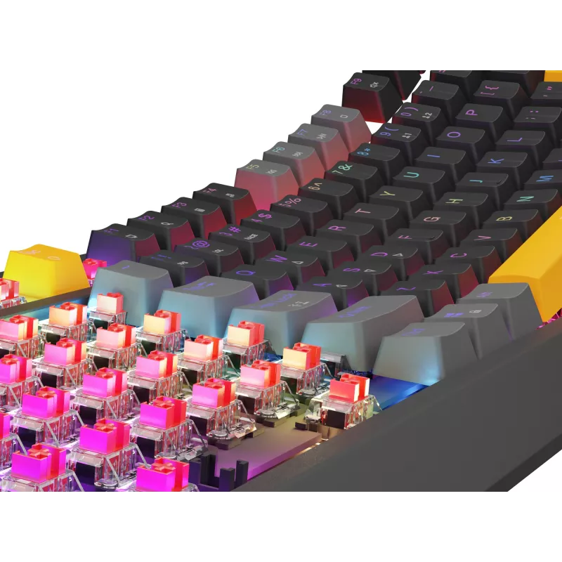Klawiatura GENESIS Thor 230 TKL Gaming USB + RF Wireless + Bluetooth QWERTY Czarny, Szary, Pomarańczowy