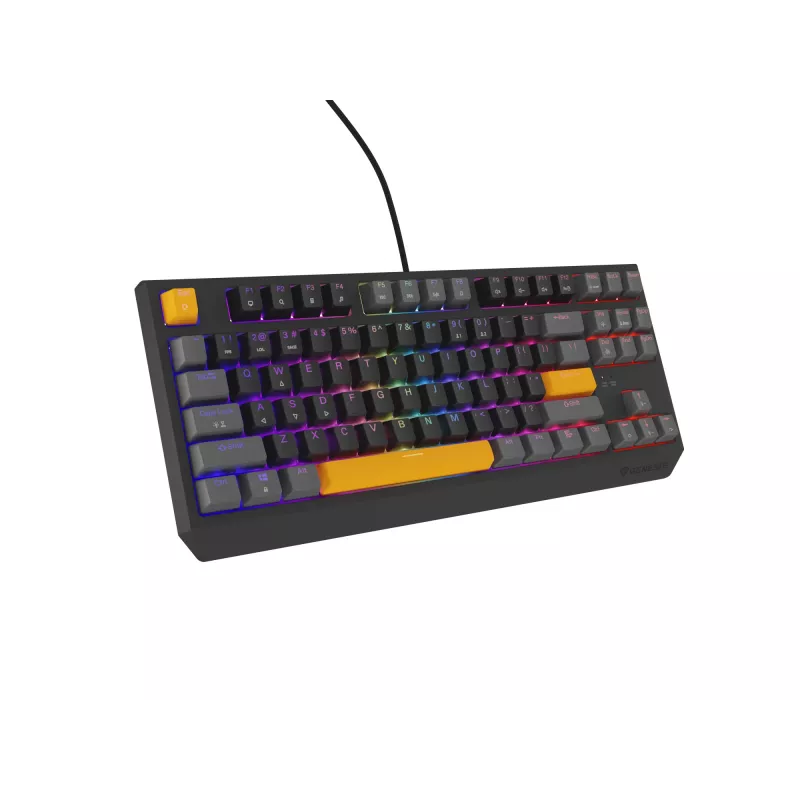 Klawiatura GENESIS Thor 230 TKL Gaming USB + RF Wireless + Bluetooth QWERTY Czarny, Szary, Pomarańczowy