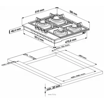 Beko HILG 642C5 SB Czarny Built-in 60 cm Gas 4 zone(s)