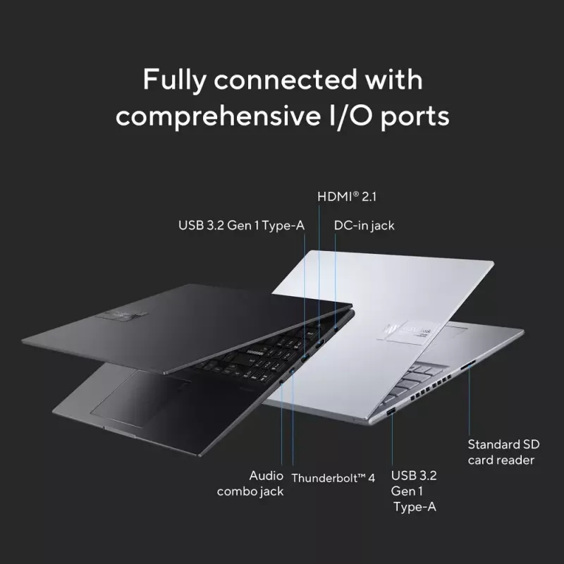 ASUS Vivobook 16X K3605VU-WS96 Intel® Core™ i9 i9-13900H Laptop 40,6 cm (16 cali) WUXGA 16 GB DDR4-SDRAM 1 TB SSD NVIDIA GeForce RTX 4050 Wi-Fi 6E (802.11ax) Windows 11 Home Srebrny