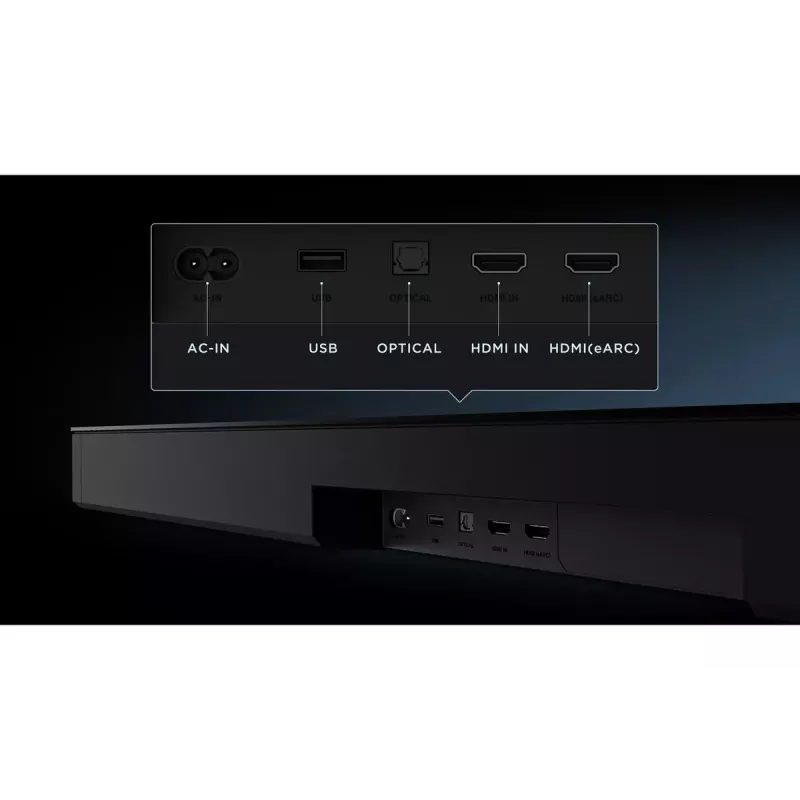 TCL Q Q85H Klasa Q 7.1.4-kanałowy soundbar z Dolby Atmos, bezprzewodowym subwooferem i bezprzewodowymi głośnikami surround
