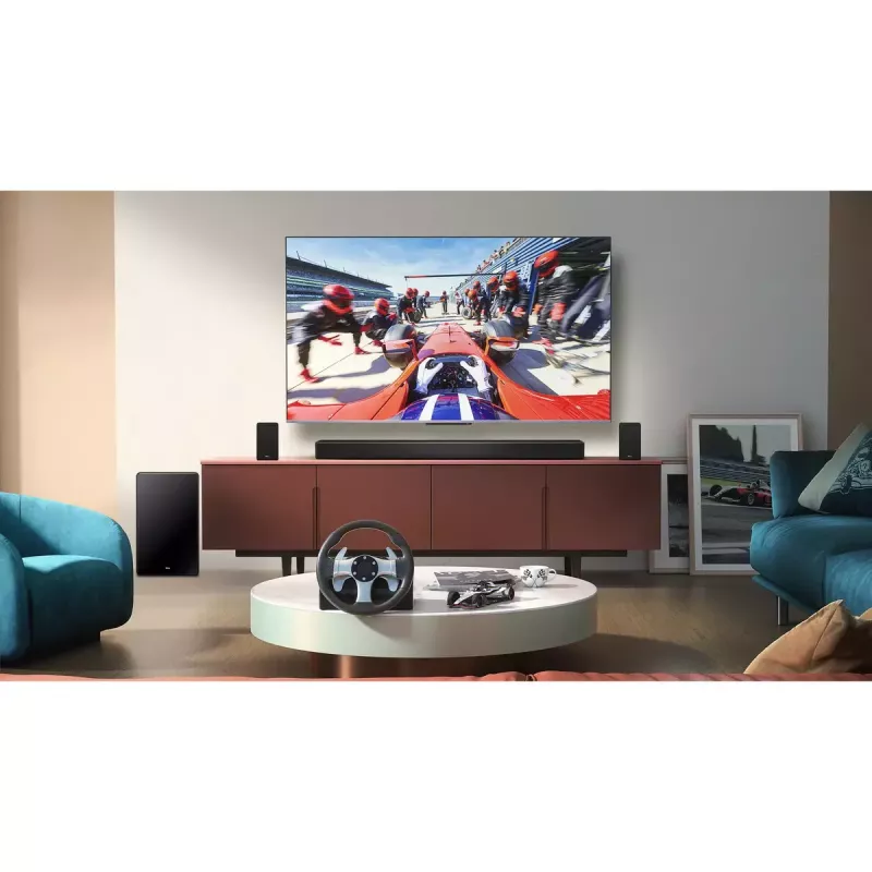 TCL Q Q85H Klasa Q 7.1.4-kanałowy soundbar z Dolby Atmos, bezprzewodowym subwooferem i bezprzewodowymi głośnikami surround