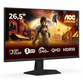 Monitor komputerowy AOC G4 Q27G41ZDF 67,3 cm (26,5 cala) 2560 x 1440 pikseli Quad HD QD-OLED Czarny, Czerwony