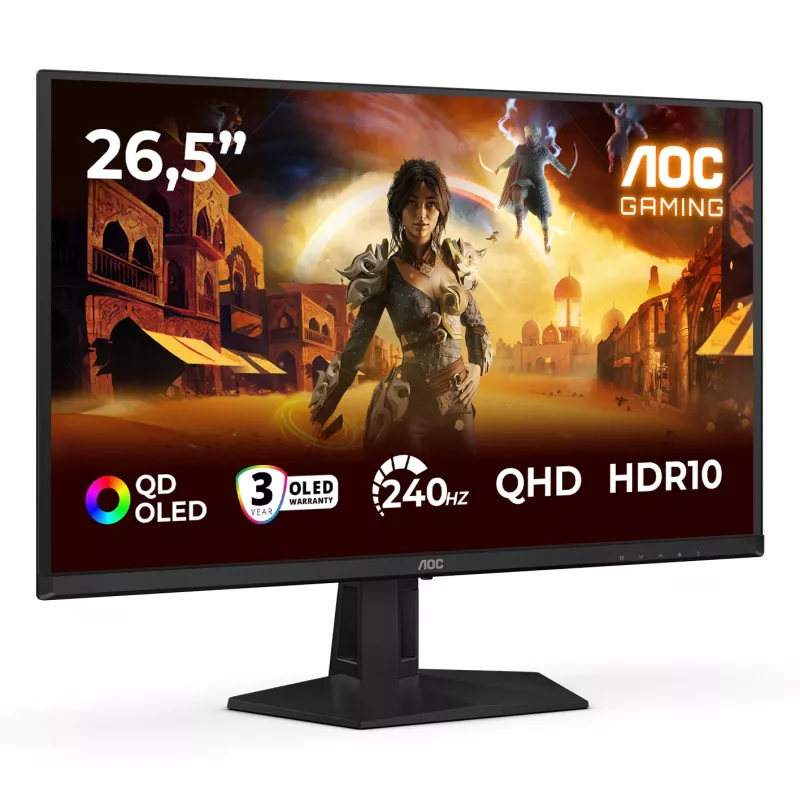 Monitor komputerowy AOC G4 Q27G41ZDF 67,3 cm (26,5 cala) 2560 x 1440 pikseli Quad HD QD-OLED Czarny, Czerwony