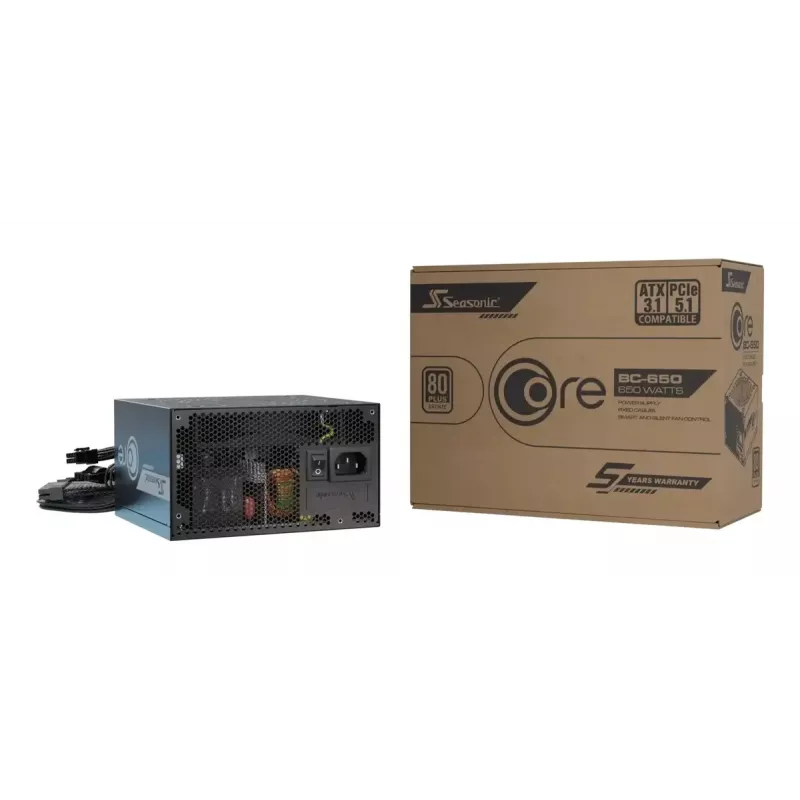 Zasilacz Seasonic CORE BC-650 650W ATX 20+4 pin, 80 PLUS Bronze, czarny, wentylator 120 mm