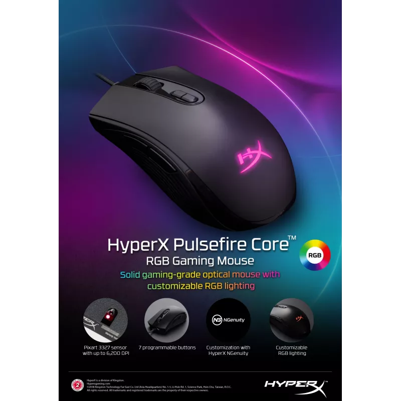 HyperX Pulsefire Core - mysz gamingowa (czarna)
