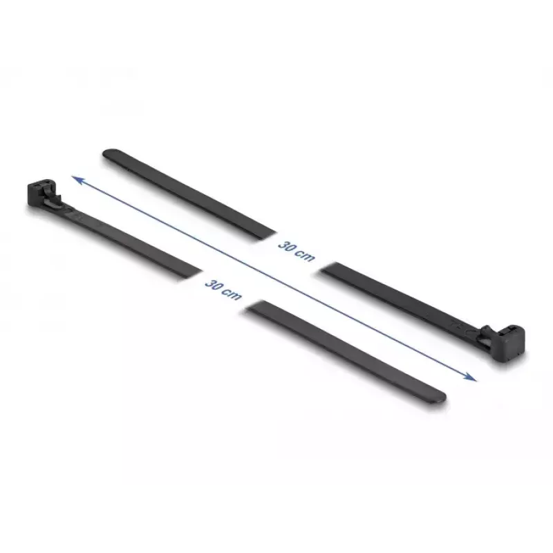 Opaska z rzepem DeLOCK 300 x 7,6 mm czarna 100 szt.