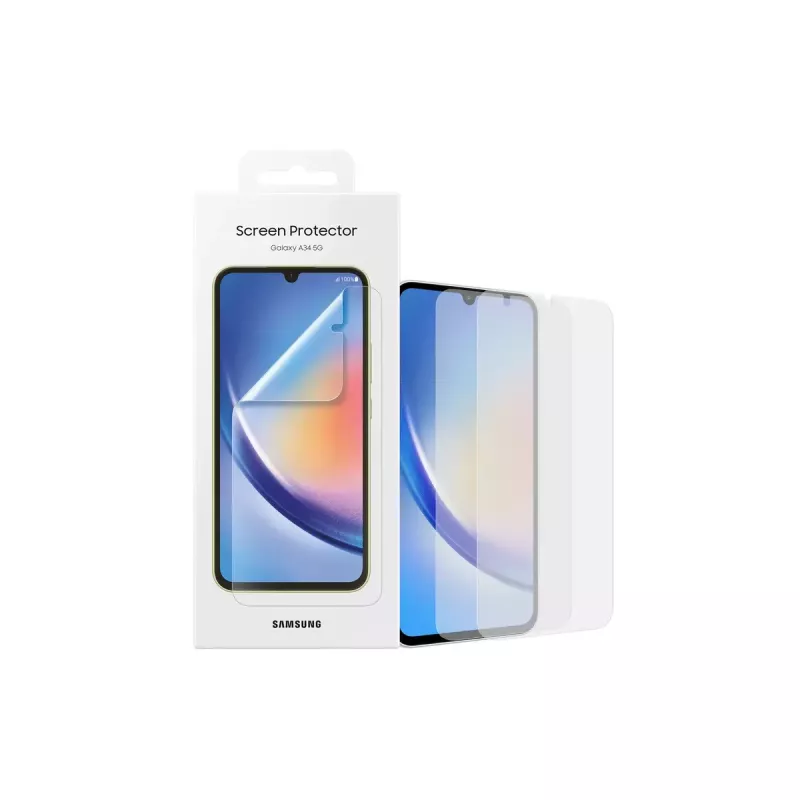 Samsung EF-UA346 przezroczysta folia ochronna na ekran Galaxy A34 5G, transparentna, 2 szt., pasuje do wyświetlacza 6,6 cala