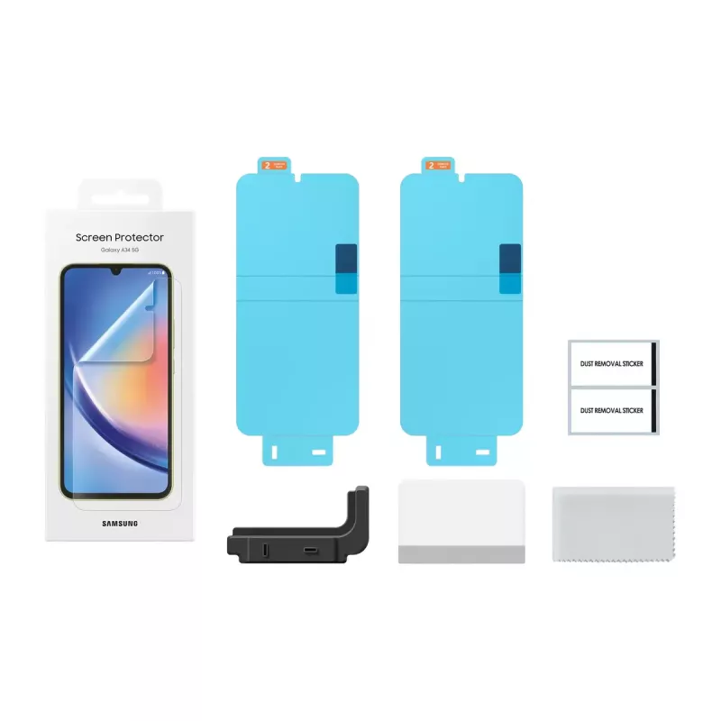 Samsung EF-UA346 przezroczysta folia ochronna na ekran Galaxy A34 5G, transparentna, 2 szt., pasuje do wyświetlacza 6,6 cala