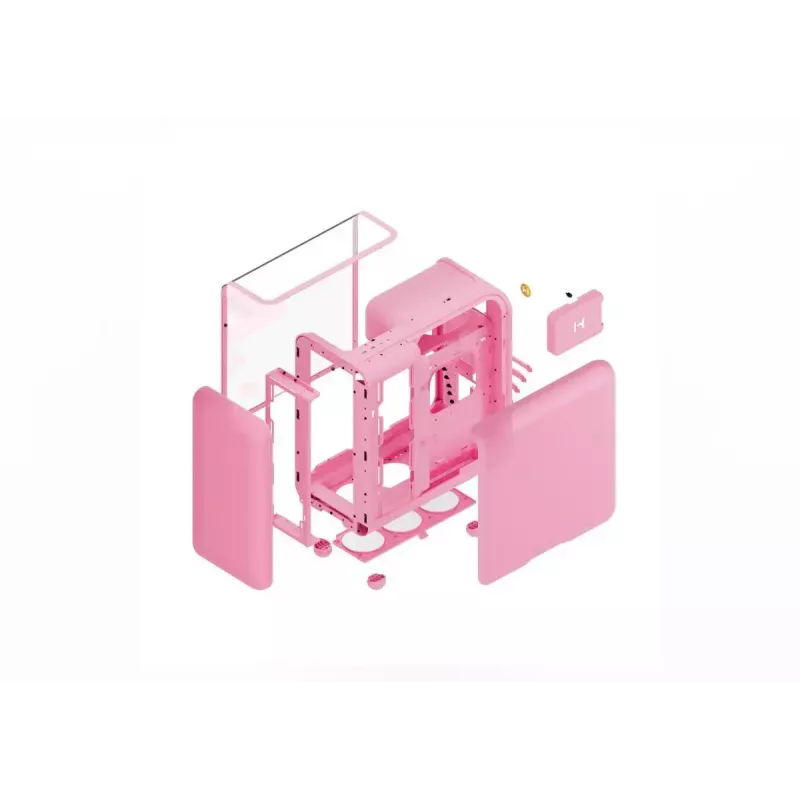 Mid-tower PC case HYTE X50 Strawberry Milk, model CS-HYTE-X50G-SM